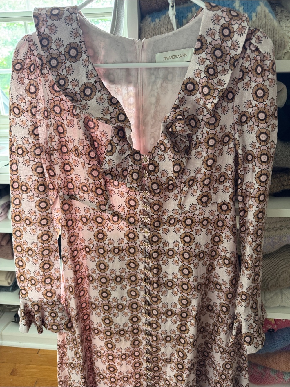 Zimmermann Floral Ruffle Midi Dress - Picture 4 of 8